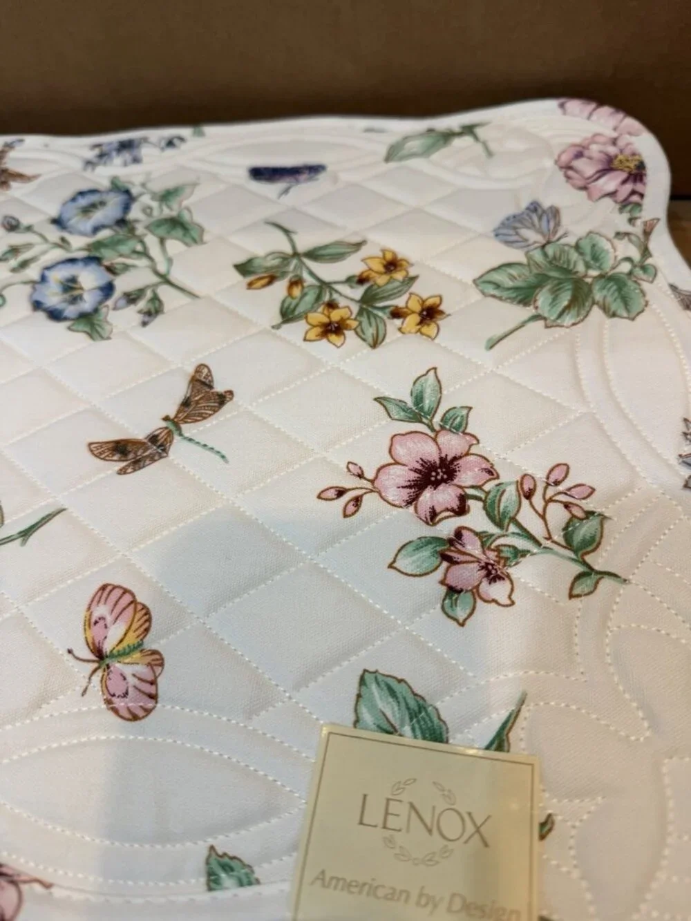 Lenox American by Design Butterfly Meadow Quilted Placemats Set of 4 - 19x12.5